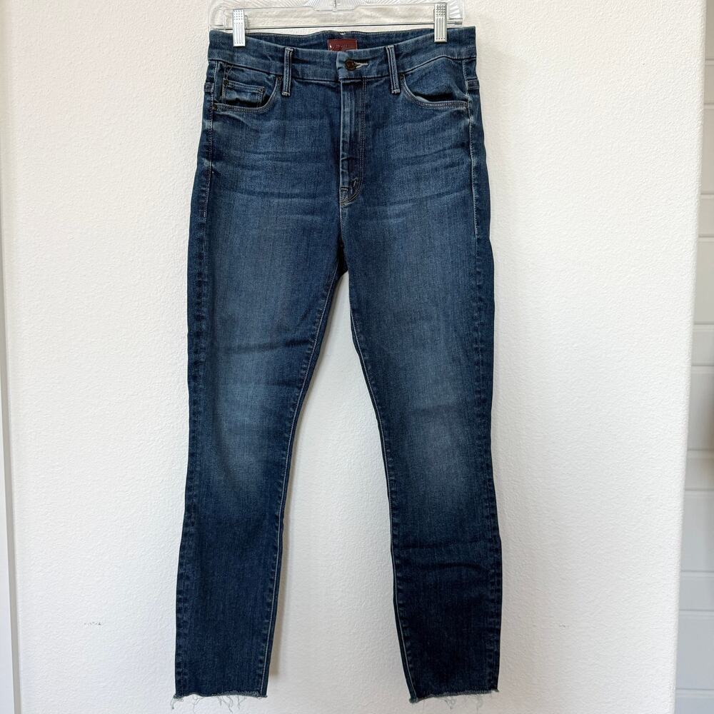 MOTHER High Waisted Looker Ankle‎ Fray Jeans Night Clubbing Wash Size 28